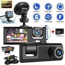 3 lenses Camara De Seguridad Dash Cam Para Carro Auto Delantero/Trasero/Interior
