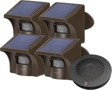 Solar Wireless Driveway Alarm 1 Plug-in Receiver & 4 Sensors