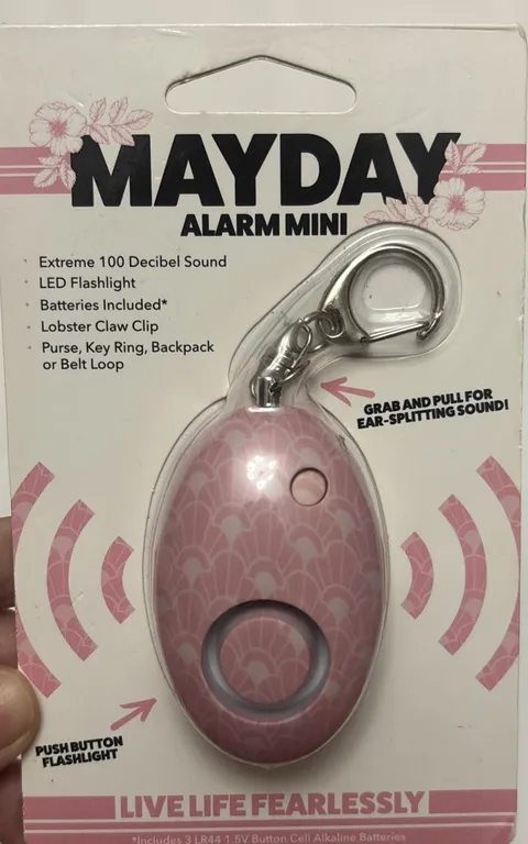 Mayday Mini Loud Alarm Self Defense Personal Emergency LED Keyring SEALED NEW