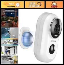 Wireless Outdoor Security Cameras - 2K Battery Powered, No-Drill Install, Color