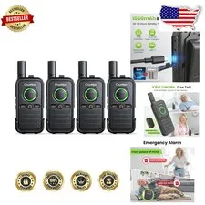 Wireless Intercom System 1.5 Mile Range VOX SOS Alarm 16 Channels UHF