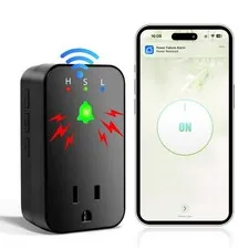 Power Failure Alarm WiFi, 110dB Loud Freezer Smart Power Outage Alarm with LE...