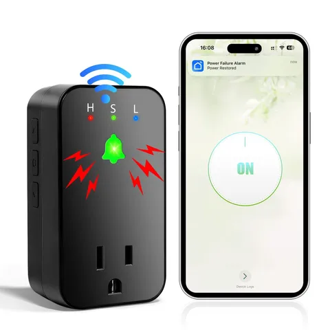 Power Failure Alarm WiFi, 110dB Loud Freezer Smart Power Outage Alarm with LE...