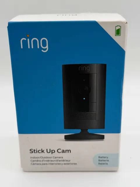 Ring Stick Up Cam Battery - Indoor/Outdoor Smart Security Camera, Black New*