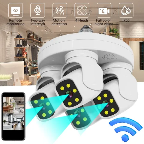 4Lens 1080P HD Outdoor Security Camera Active Defense Sound Light Deterrence 8MP