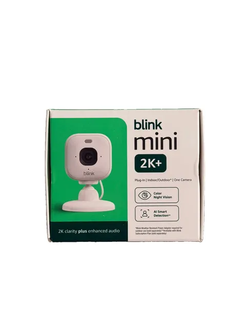 Blink Mini 2K+ (newest model) – Plug-in Home & Pet Indoor Security Camera