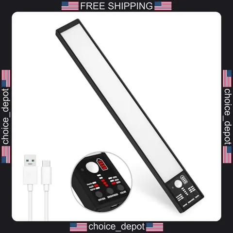 YELKO 12inch LED Motion Sensor Under Cabinet Lights Rechargeable Battery