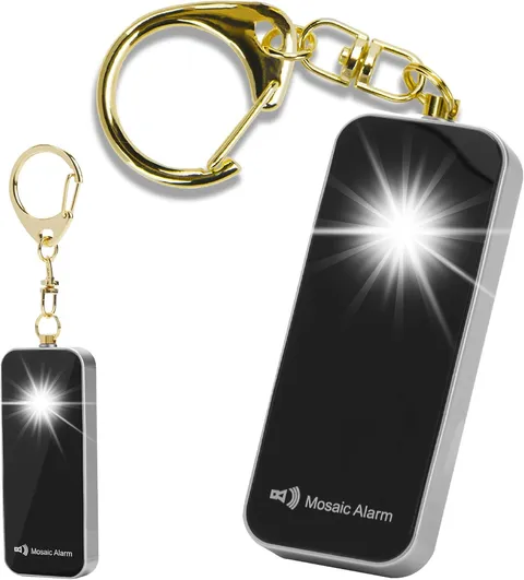 Ultrathin Personal Alarm Rainproof 130dB Keychain Siren Black