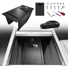 Tesla Model Y Juniper Center Console Safe Biometric Gun Vault 2026+ Hidden NEW