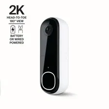 Arlo Video Doorbell 2K (2nd Gen) - 2K Battery/Wired Doorbell & Security Camera