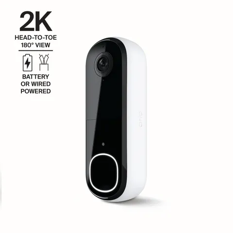 Arlo Video Doorbell 2K (2nd Gen) - 2K Battery/Wired Doorbell & Security Camera