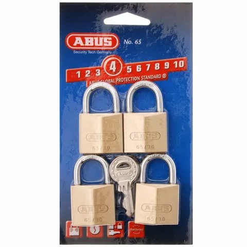 ABUS Padlocks-x 4 KEYED ALIKE Abus Padlock Free Postage-6530QUADSC
