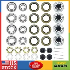4 Sets Trailer Hub Bearing Kit 25580 14125A for 7000 lb Axle with Seals Caps