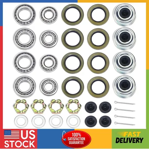 4 Sets Trailer Hub Bearing Kit 25580 14125A for 7000 lb Axle with Seals Caps