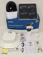 eufy Security SoloCam S340 Wireless Outdoor Solar Dual 360 Cameras + Rain Cover