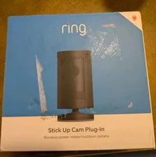 Ring Stick Up Cam Plug-In 1080p HD Indoor Outdoor Security Camera Black (New)
