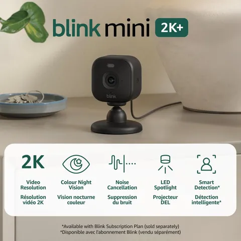 Mini 2K+ (Newest Model) – Plug-In Home & Pet Security Camera with 2K Video Resol