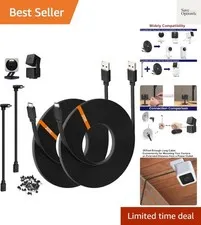 2-Pack 20ft Power Extension Cable Compatible with Wyze Cam v4,Wyze Cam Pan v3...
