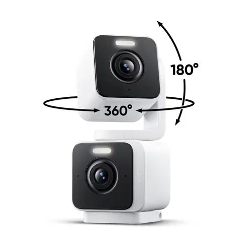 Wyze - Duo Cam Pan Dual 2K Indoor/Outdoor Plug-in WiFi Security Camera with P...