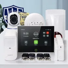 HOMSECUR Wireless WIFI 4G LCD Home House 7" Alarm System+Wireless Flash Siren