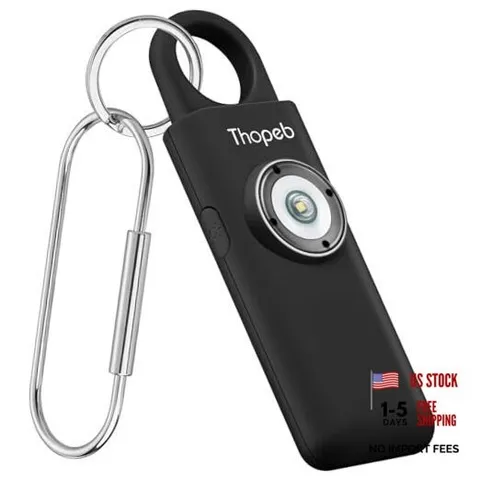 – Personal Safety Alarm for Women–135dB Siren, Strobe Light and Black