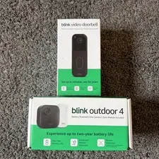 Blink Outdoor 4 Wireless Camera Security System & Blink Video Doorbell BUNDLE