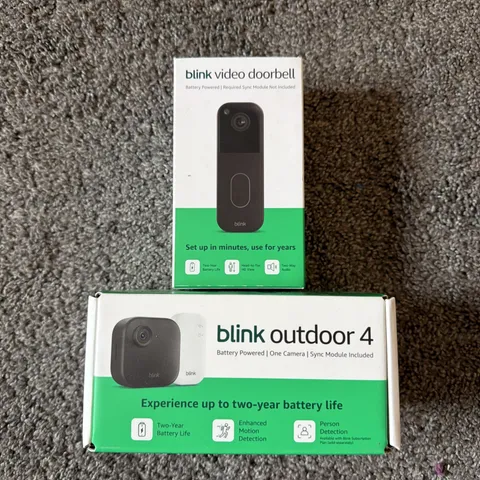 Blink Outdoor 4 Wireless Camera Security System & Blink Video Doorbell BUNDLE