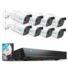 Reolink 4K PoE Security Camera System 16CH NVR 4TB HDD RLC-810A 24/7 Recording