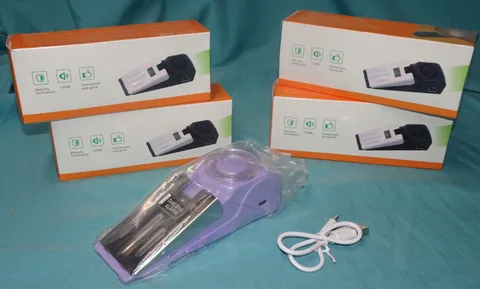 LOT OF 4 PURPLE Door Stop Alarm 120Db Siren Portable Security Door Stopper Wedge