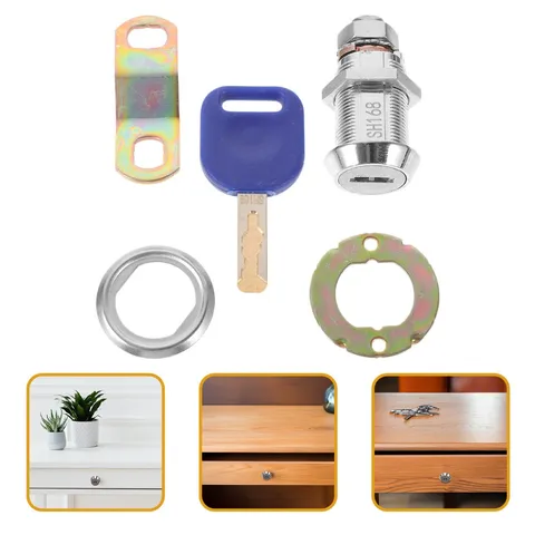 1 Set Rust Resistant Metal Lock for Cabinets Drawers Home Use Assorted Color