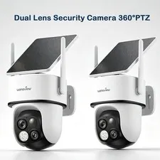 Wansview 2K Dual Camera Solar Security Camera Outdoor Wireless 360°Surveillance