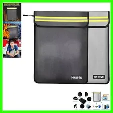 Portable Fireproof Waterproof Document Bag Set with Reflective Strip 2 Pack
