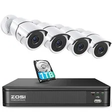ZOSI H.265 8CH DVR Home Security Camera CCTV System Outdoor IP66  Audio 1TB HDD
