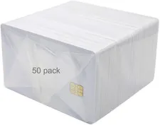 50 Pack SLE4442 Chip Cards - Blank Smart Intelligent Contact IC Card, ISO 7816 f