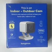Kangaroo Wired Indoor & Outdoor Cam Motion Detection Smart Home Security NIB