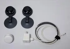 Google Nest Cam Indoor Security Camera A0005 1st Gen - 2 Cams, 2 Bricks, 1 Cable