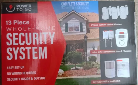 Power To Go 13-Piece Whole-Home Wireless Security System Kit 105dB White