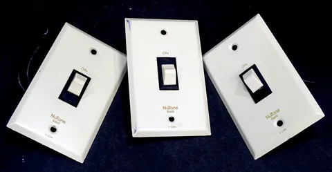 3 Vintage NUTONE Stovill BURGLARY SECURITY SYSTEM Recessed Shunt CONTROL SWITCH