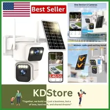 Solar-Powered Wireless Security Camera with 2K HD, Night Vision & 360° Coverage