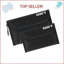 GQIRIL Fireproof Document Money Bag - 2 Pack 5200°F Fire Proof Waterproof Safe P