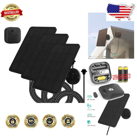 Blink Outdoor 4 Solar Panel 3pk - 4W Monocrystalline, Waterproof USB-C Charger
