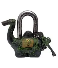 Handmade Vintage Style Rare Camel Design Functional Brass Padlock With 2 Keys