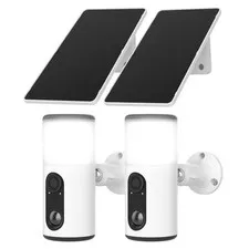 Solar Cameras Wireless Outdoor with Light,2PCS