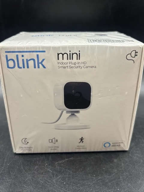 Blink Mini Indoor Plug-In Live HD Smart Security Camera New Sealed