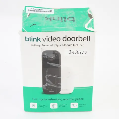 Blink Video Doorbell System Black HD Video Doorbell w Sync Module Core - Grade A
