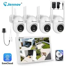 JENNOV Outdoor Wifi PTZ Security Camera System 24/7 Recording 1TB 5MP 10CH NVR
