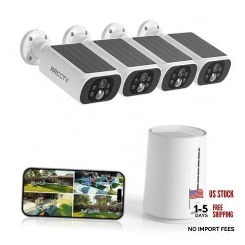 Solar Security Cameras Wireless Outdoor, 4 Cam-Kit, 4MP 2.5K HD | C3-4 Cam Kit