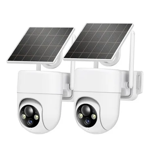 2K Solar Security Cameras Wireless Outdoor, 2PCS Outdoor WiFi Camera 2 Pack