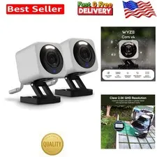 Durable Weatherproof Security Camera - 2.5K QHD, Night Vision & Two-Way Audio