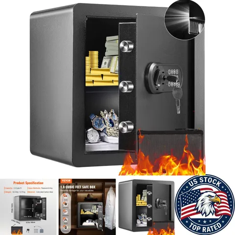 1.8 Cu Ft Digital Keypad Safe - Steel Security Cabinet & Alarm System